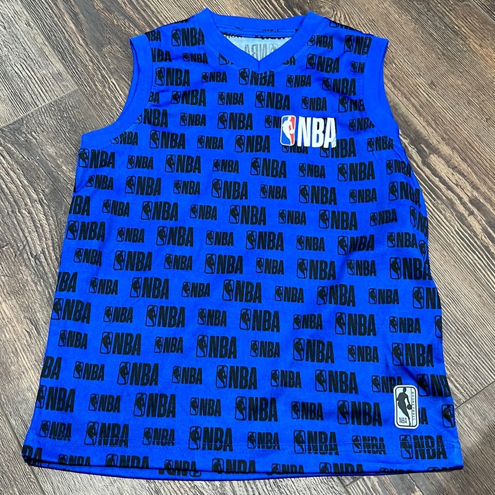 NBA blue logo print sleeveless top